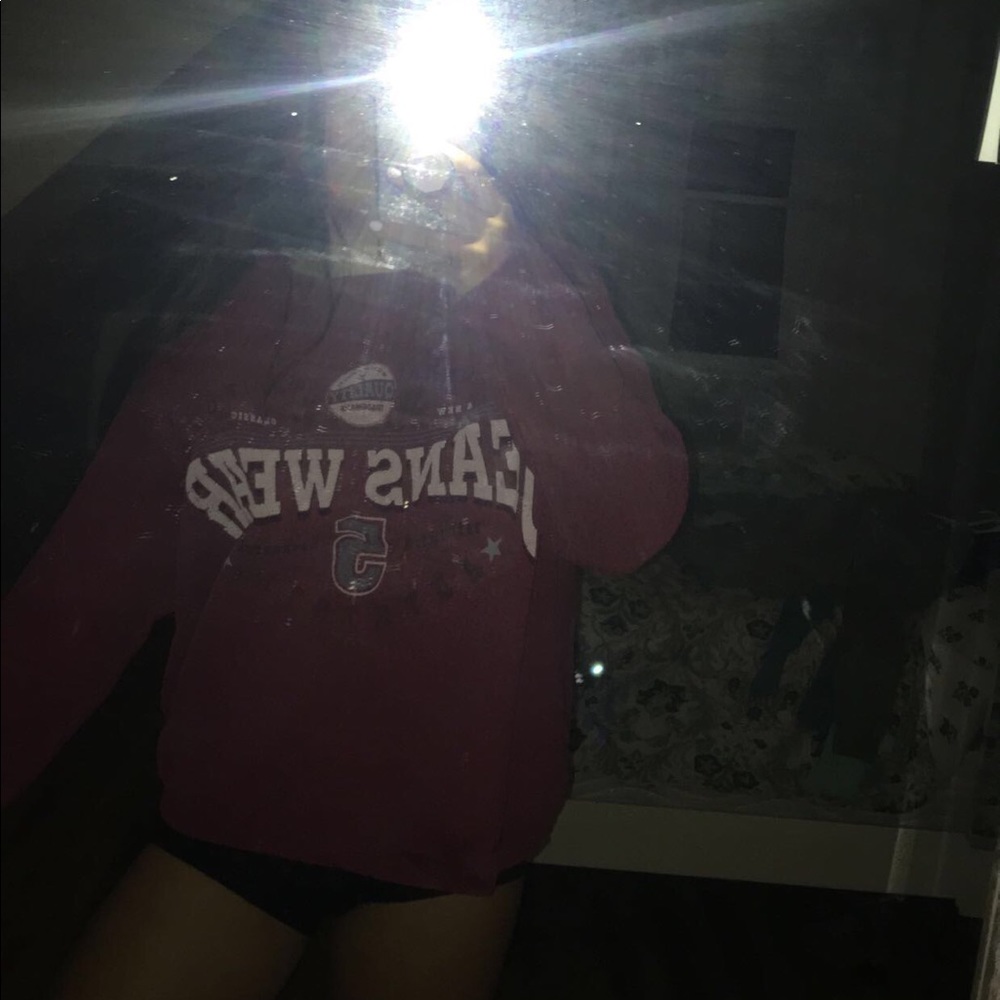 burgundy crew neck
